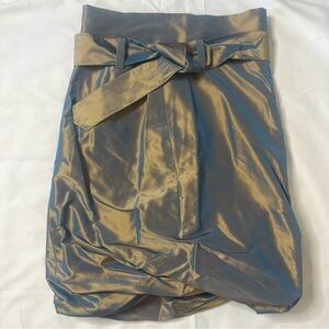 PAUW Amsterdam Women’s Gray Iridescent Bubble Hem Silk‎ Mini Skirt Sz 2